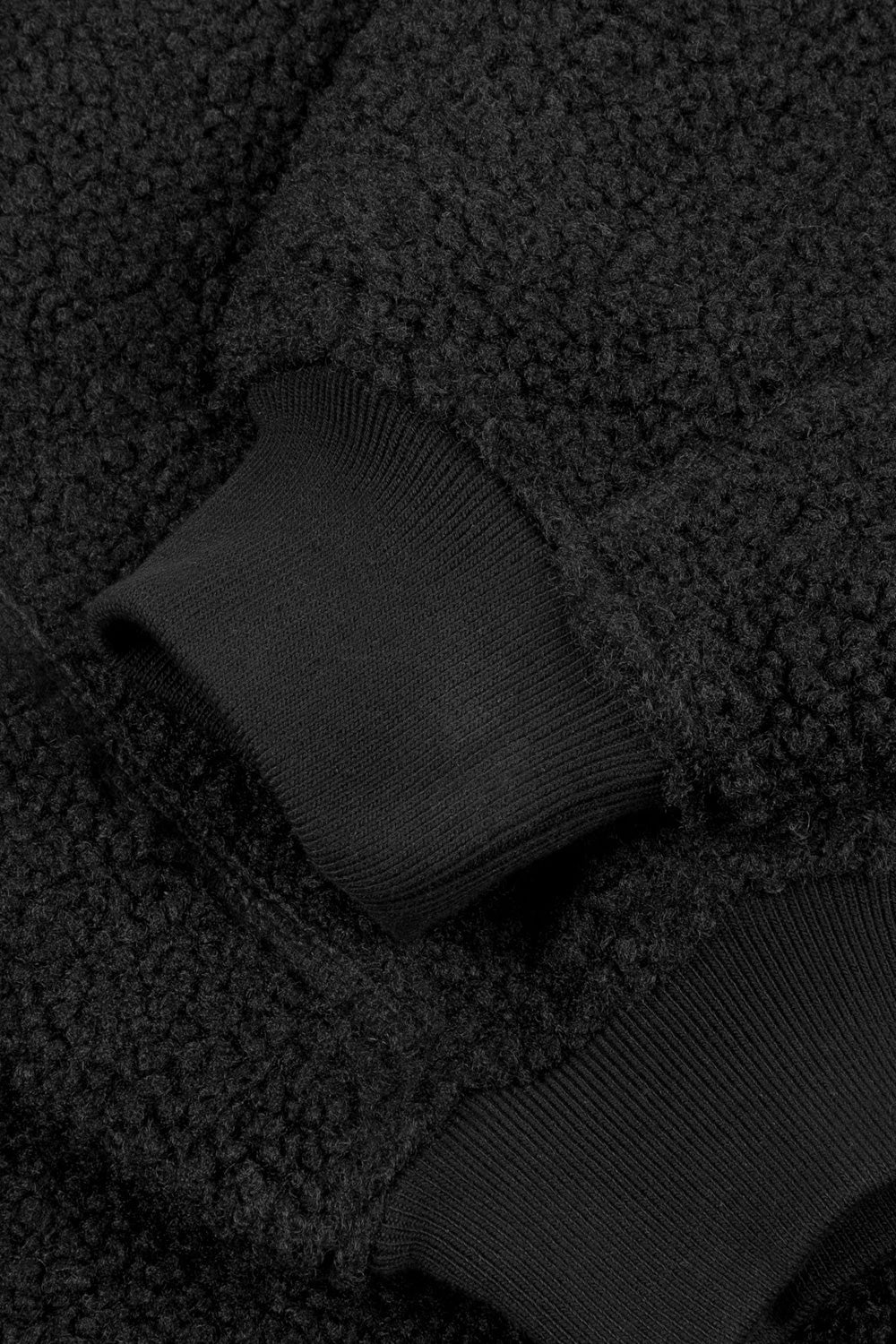Dime Polar Fleece Sherpa Zip Black - BONKERS