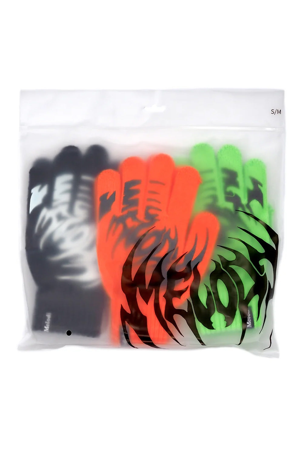 EC Melodi 3 Pack Logo Gloves Black / Orange / Green - BONKERS