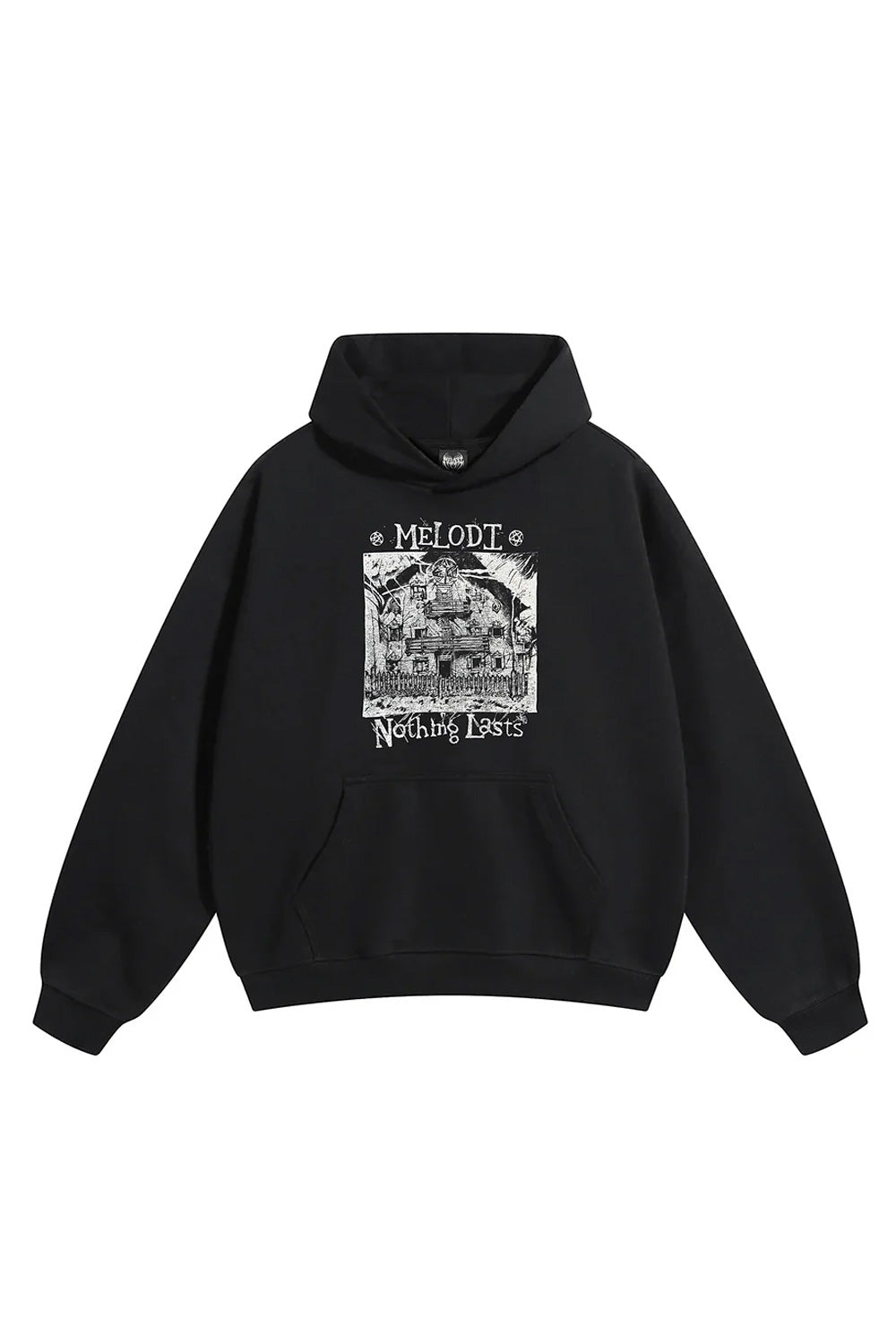 EC Melodi Home Hoodie Black – Stylischer schwarzer Hoodie von EC Melodi mit modernem Design und bequemer Passform für Streetwear-Fans