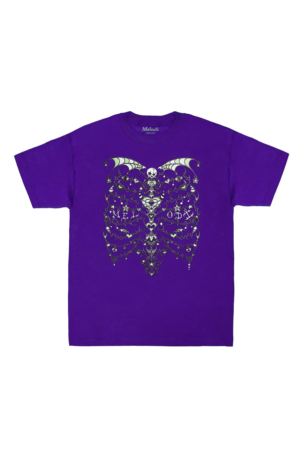EC Melodi Rib Cage T-Shirt Purple – Stylisches lila T-Shirt mit einzigartigem Rib Cage Design für einen modernen und auffälligen Streetwear-Look