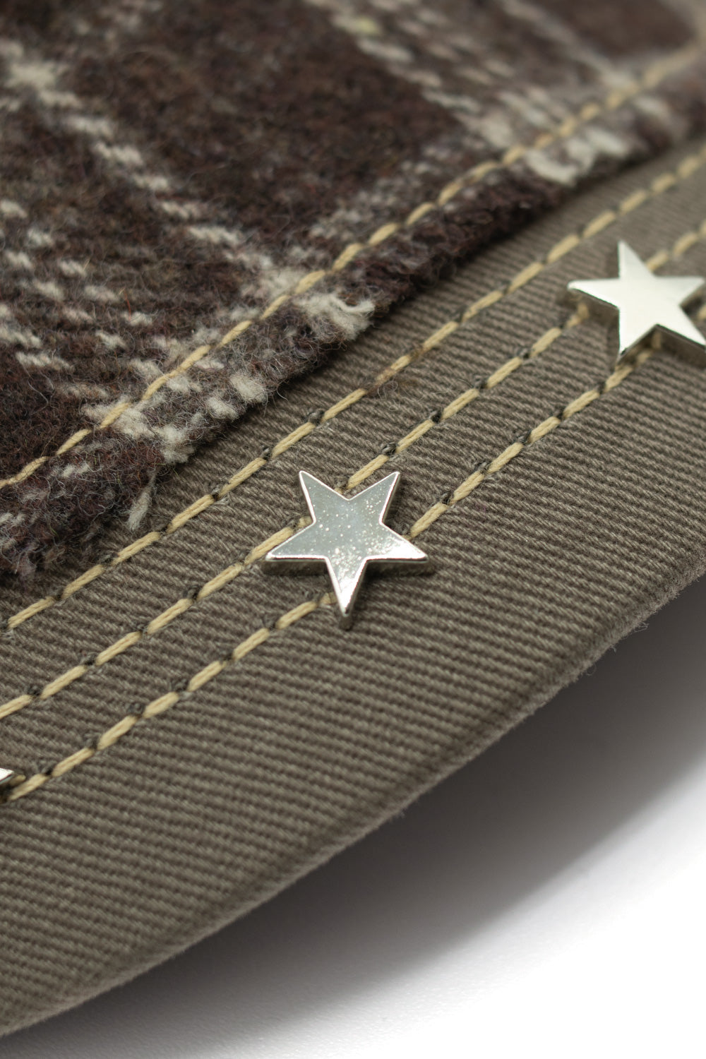 EC Melodi Star Studded Hat Brown Plaid - BONKERS