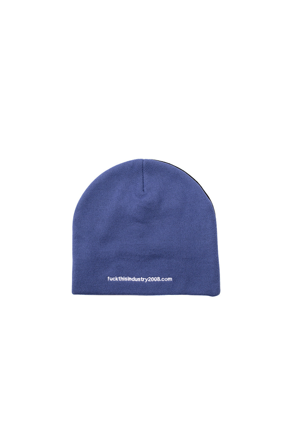 "Fuck This Industry Emo Beanie Blue – Trendige blaue Mütze mit markantem 'Fuck This Industry'-Print für das perfekte Statement in der Mode"