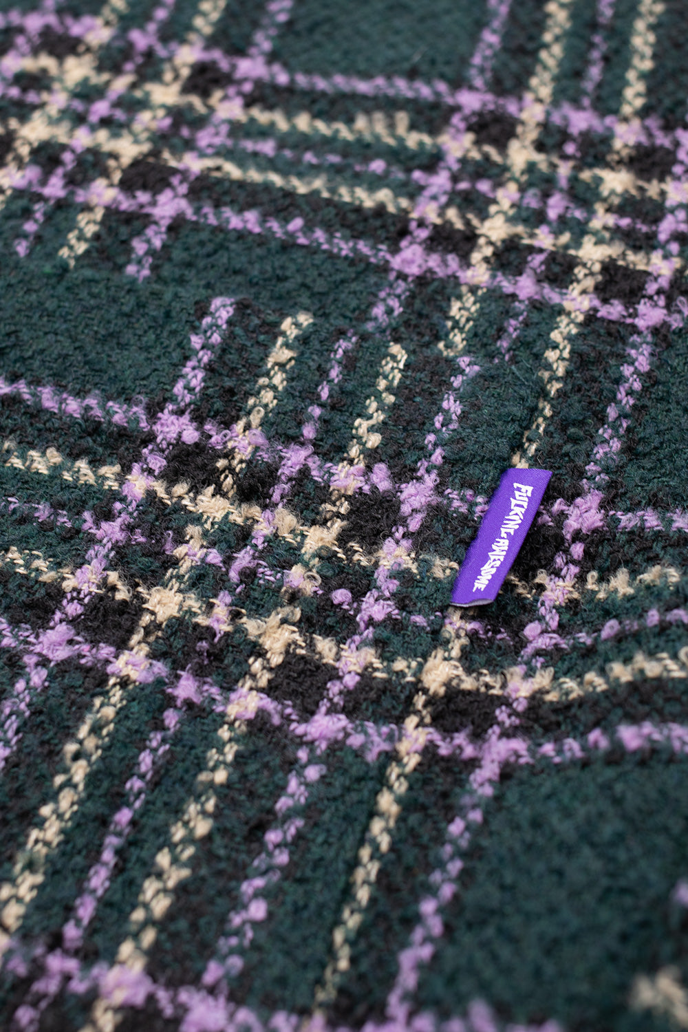Fucking Awesome Less Heavyweight Oversized Flannel Shirt Green / Purple - BONKERS