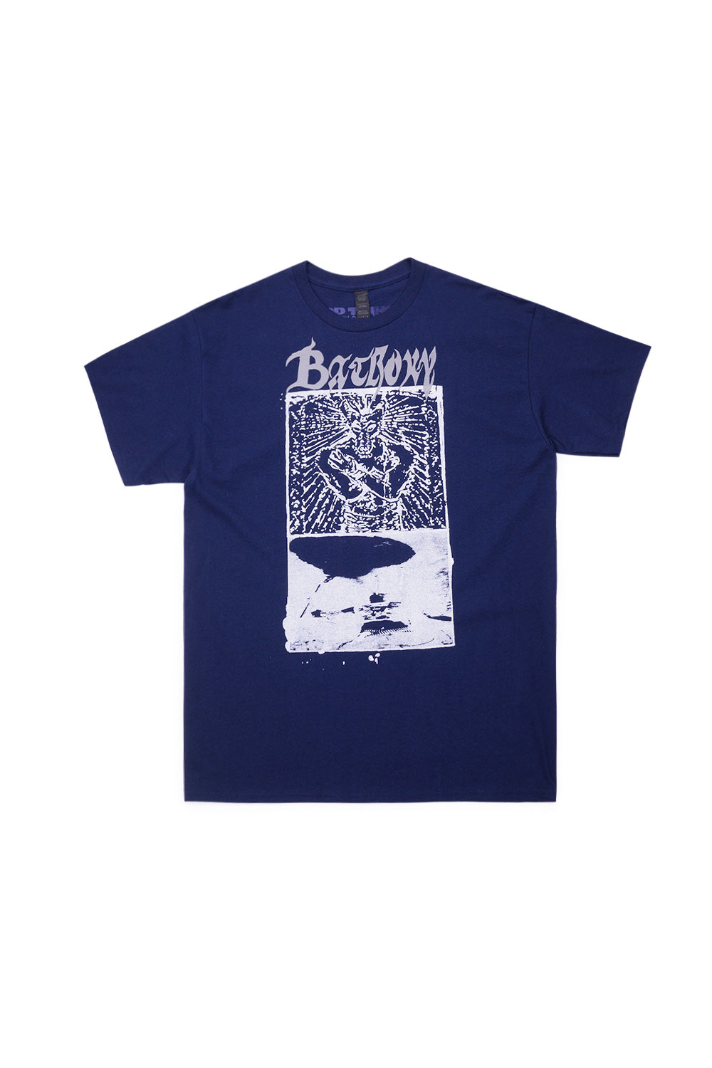 "Good Things Bathory T-Shirt Navy – Vorderansicht mit modernem Print"