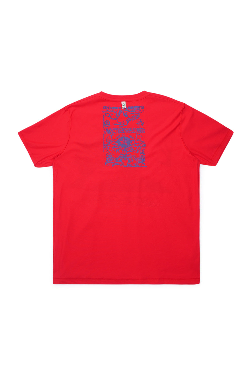 "Rotes Good Things Dystopia T-Shirt – Rückseite mit minimalistischem Design"