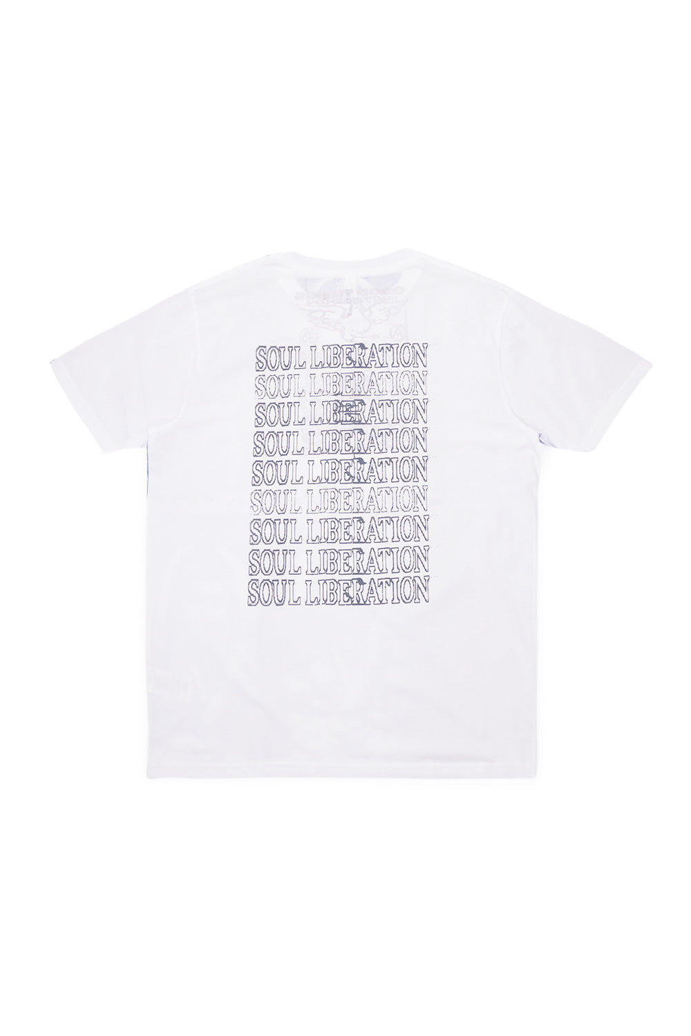 "Rückansicht des Good Things Krsna T-Shirts in Weiß"