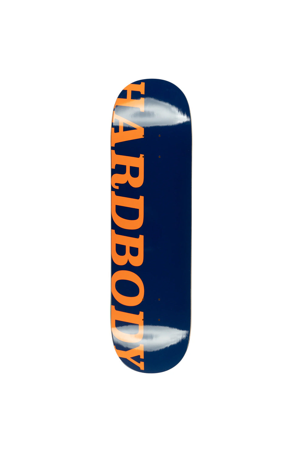 Hardbody Classic Logo Deck 8,375" Navy / Orange – Langlebiges Skateboard-Deck mit auffälligem Logo-Design
