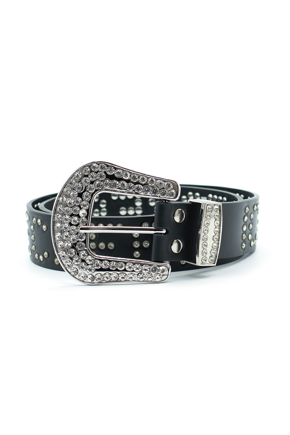 IceCream Gemstone Leather Belt Black – Eleganter schwarzer Ledergürtel von IceCream mit auffälligen Edelstein-Details für einen stilvollen Look