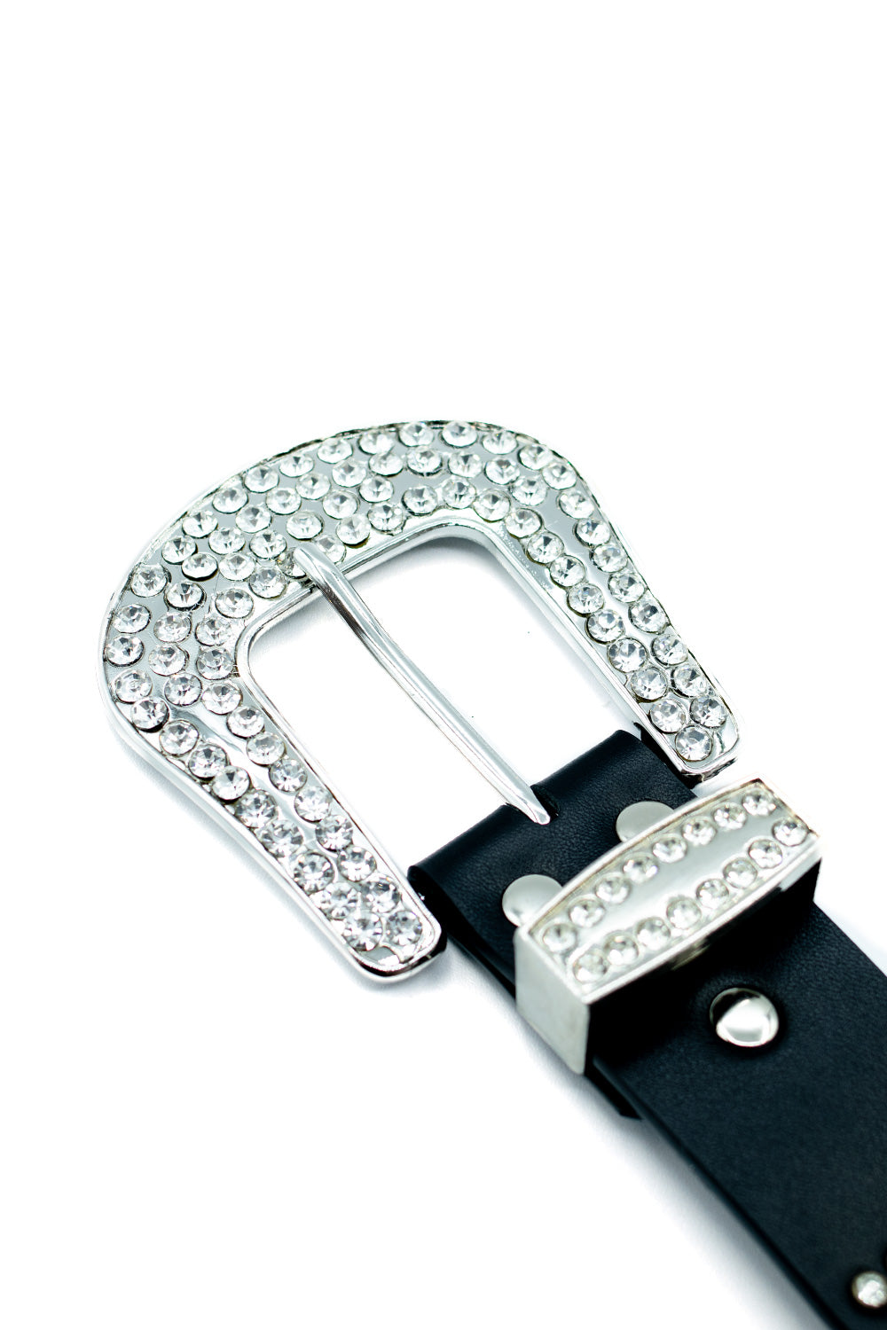 IceCream Gemstone Leather Belt in Schwarz – Modischer Ledergürtel mit einzigartigen Edelstein-Applikationen, ideal für trendbewusste Fashion-Fans