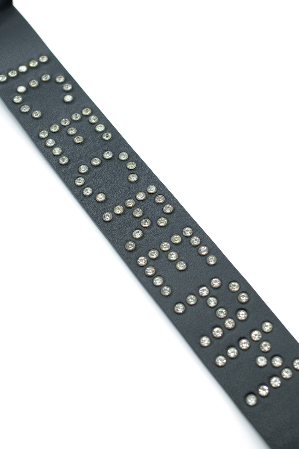 IceCream Gemstone Leather Belt Black – Schwarzer Gürtel aus hochwertigem Leder mit dekorativen Edelsteinen für ein exklusives Streetwear-Design