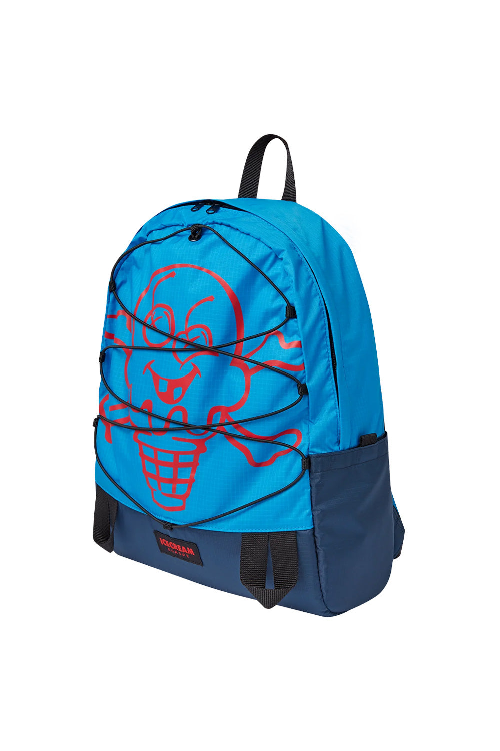 Trendy Ice Cream Cones & Bones backpack in blue for urban fashion and everyday use