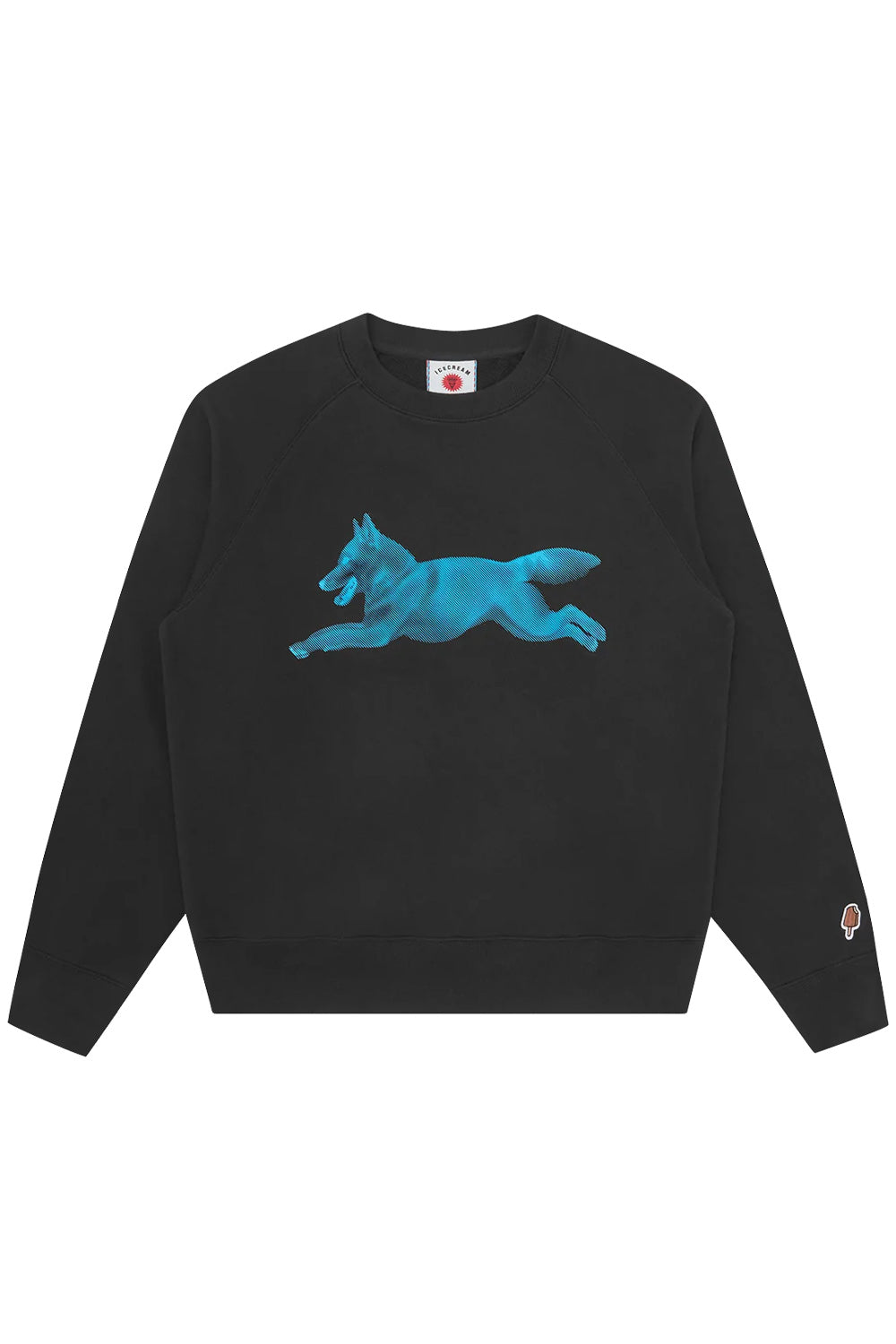IceCream Halftone Running Dog Crewneck Black - BONKERS