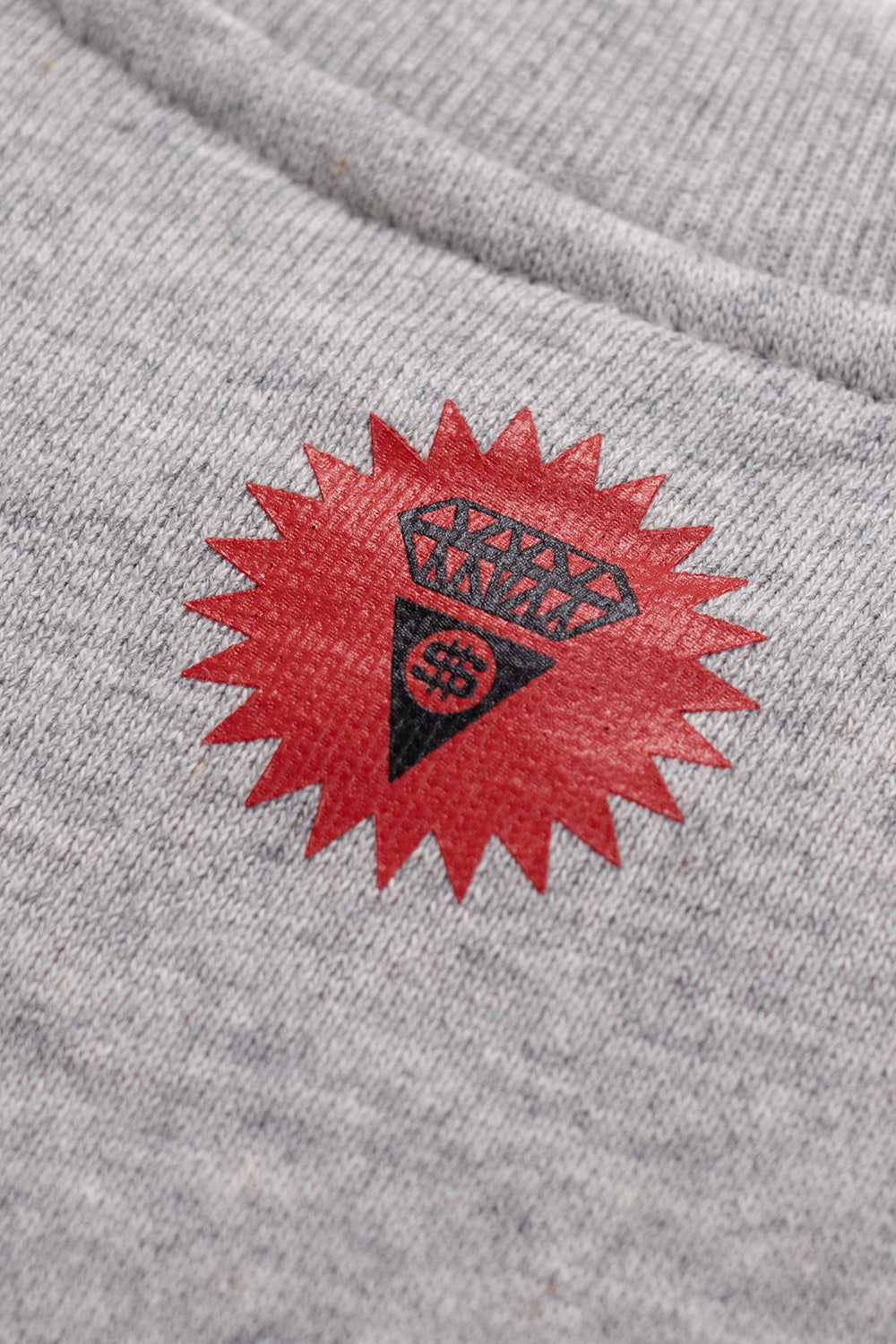 Streetwear-inspired Ice Cream Running Dog crewneck in grey with edgy leopard print details