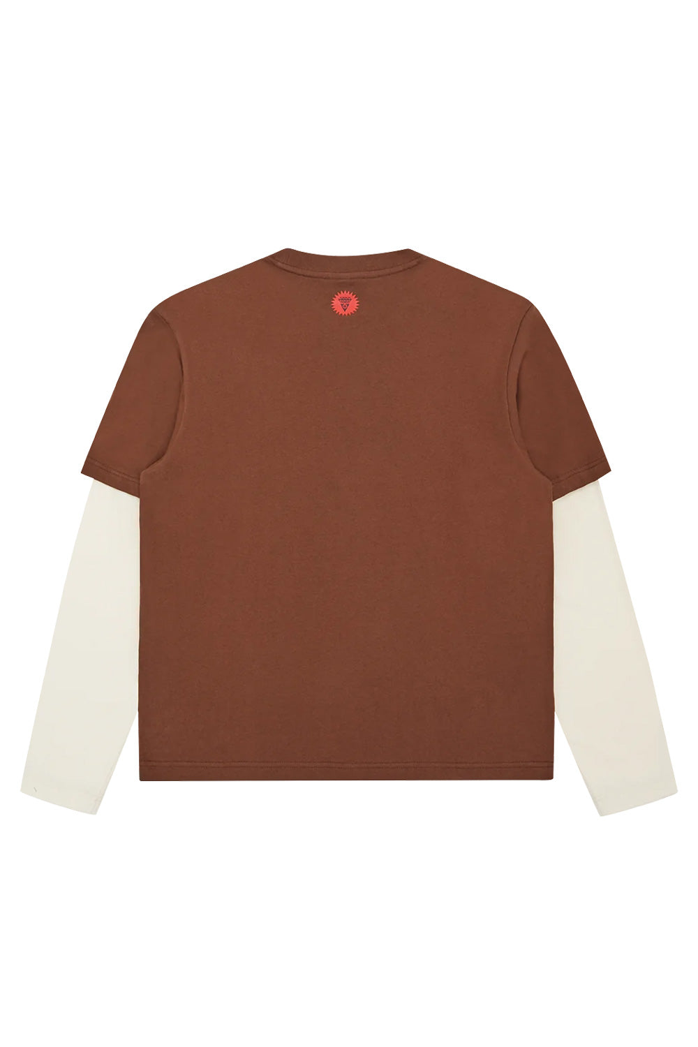 Stylish Ice Cream brown long sleeve shirt featuring blue Running Dog graphic for streetwear