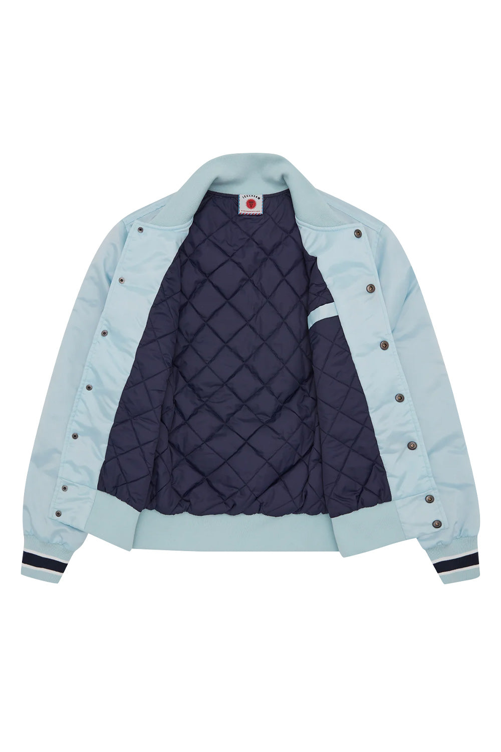IceCream Running Dog Satin Bomber Jacket Ice Blue - BONKERS