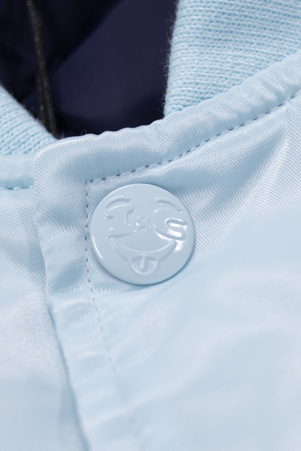 IceCream Running Dog Satin Bomber Jacket Ice Blue - BONKERS