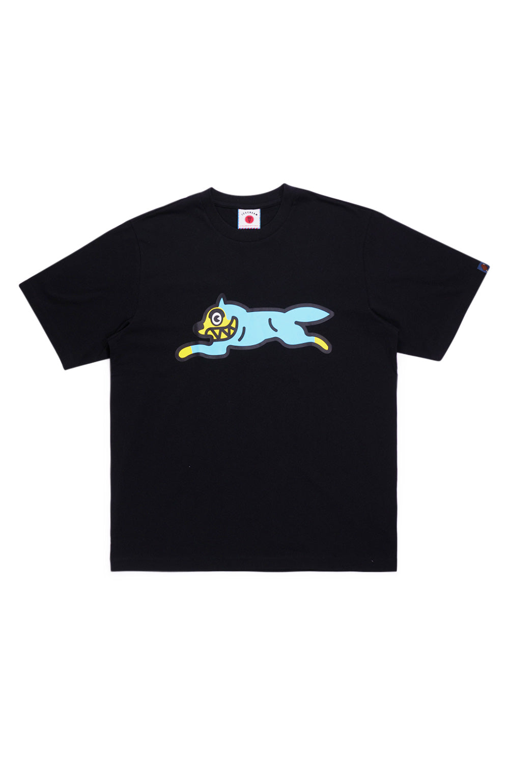 IceCream Running Dog T-Shirt in Schwarz mit blauem Print – ikonisches Streetwear-Piece mit Skate-DNA.