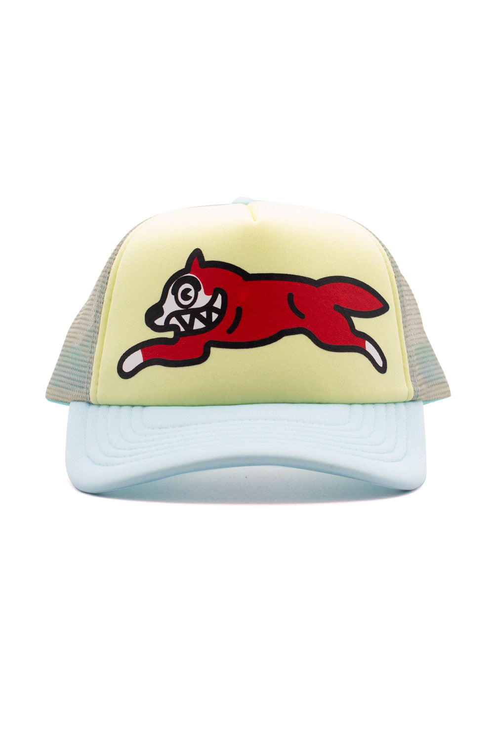 Ice Cream ecru trucker cap with Running Dog logo for a stylish, casual look