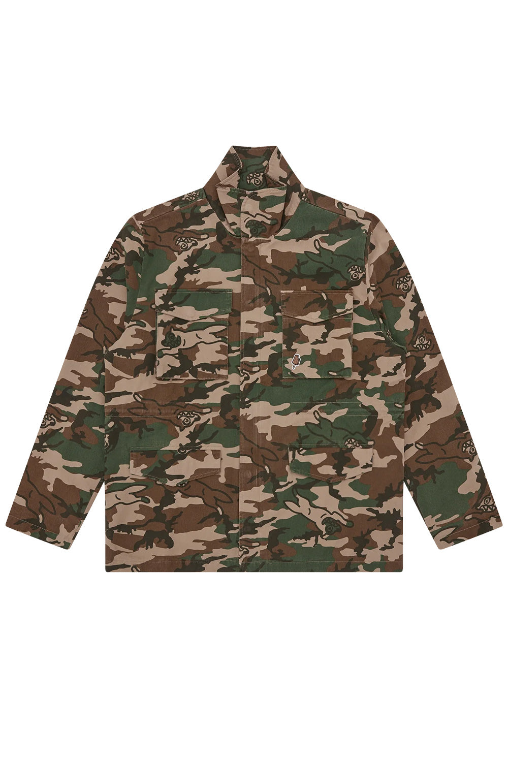 Icecream Woodland Camo M65 Jacke – Robuste Tarnjacke mit Running Dog Stickerei
