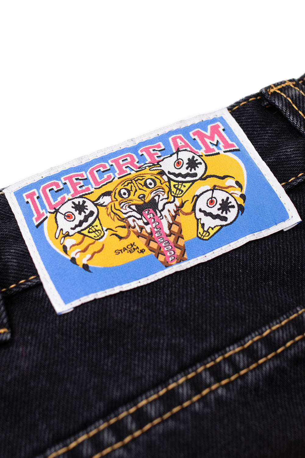 IceCream Tripple Scoop Baggy Denim Pant Black - BONKERS