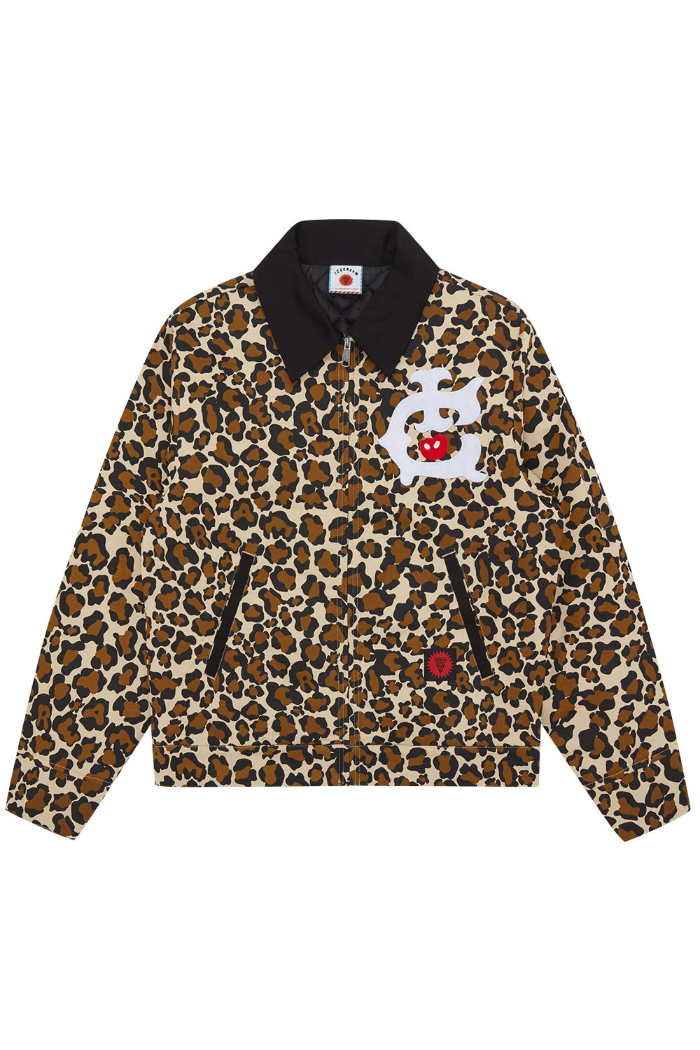 Icecream Work Jacket Leopard Print – Stylische Workwear-Jacke mit auffälligem Leopardenmuster und gesticktem Logo