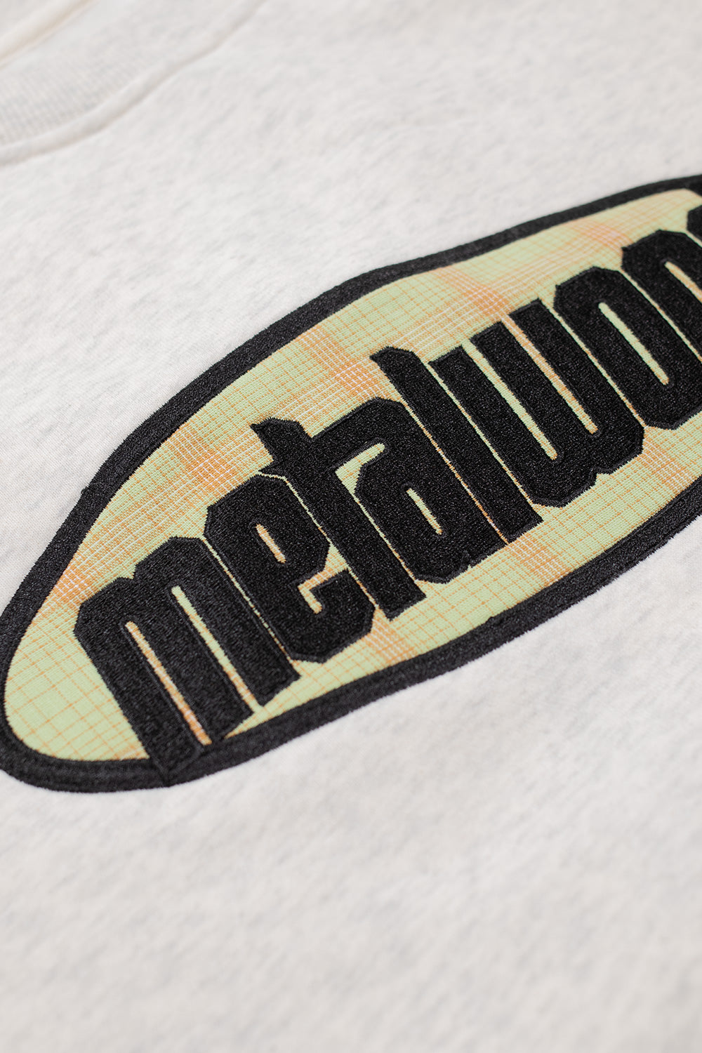 Metalwood Studio Plaid Oval Logo Raglan Crewneck Sweatshirt Heather Grey - BONKERS
