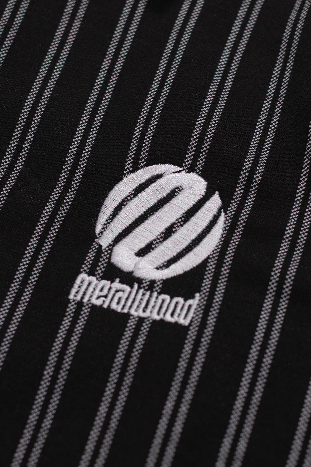 Metalwood Studio Langarm-Poloshirt Schwarz – Gerippter Stoff für modernen Style