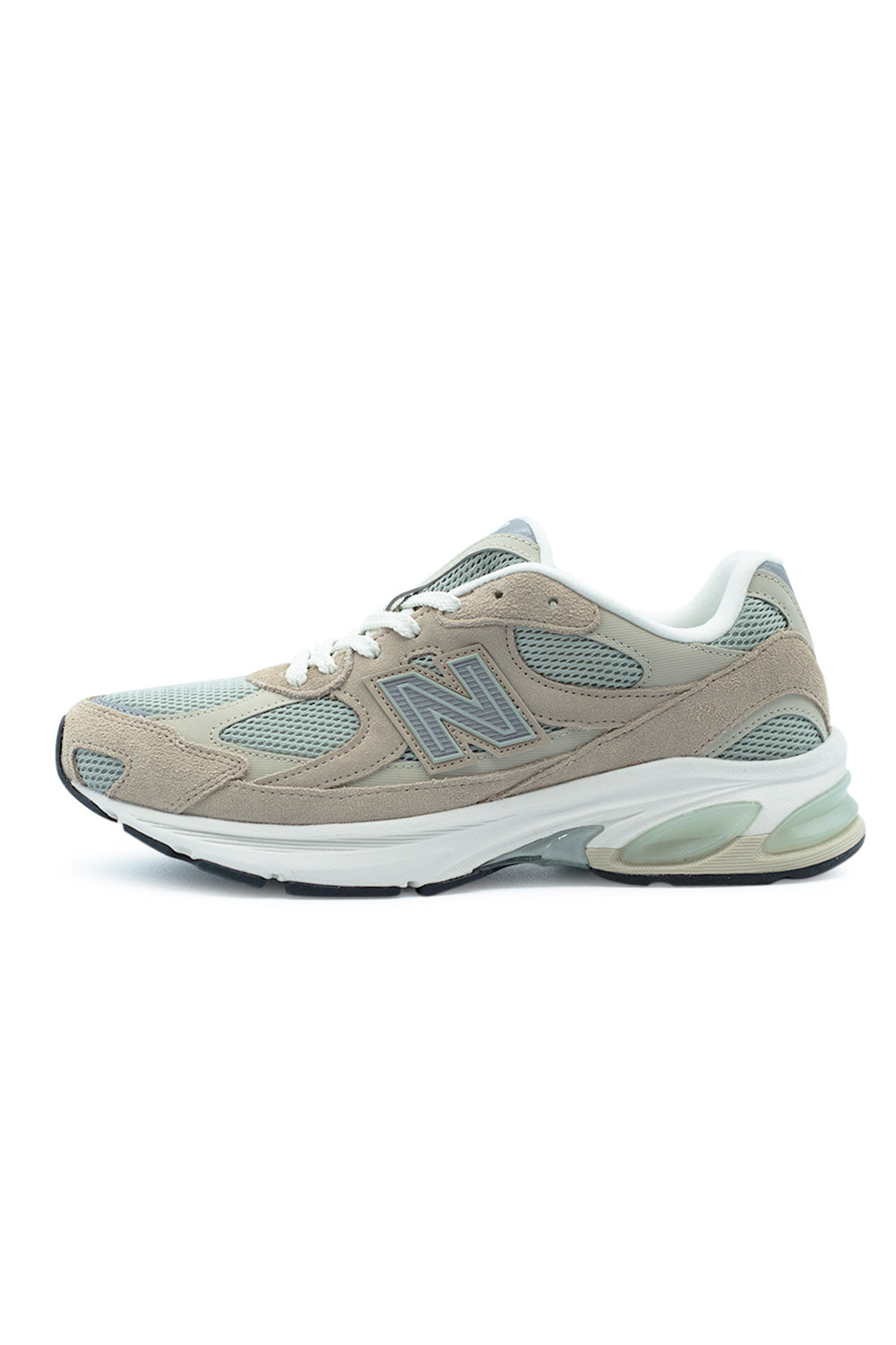 New Balance 2010 Mindful Grey Lone Star Grey Shipyard running sneaker side view featuring layered suede overlays, breathable mesh panels and oversized ABZORB midsole cushioning