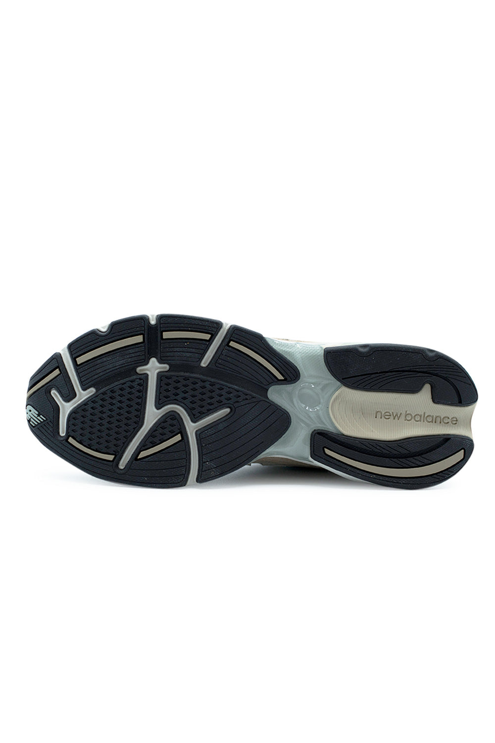 bottom sole view New Balance 2010 featuring segmented rubber outsole, traction pods and performance-driven tread pattern for running and urban comfort