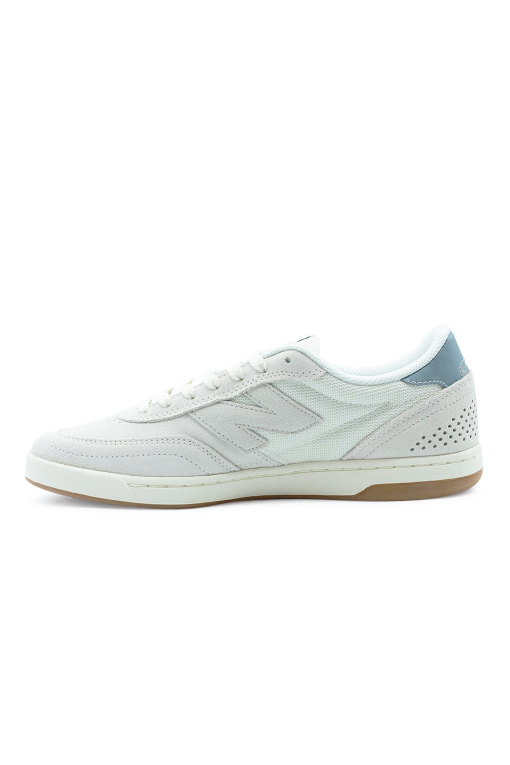 angled view NB Numeric 440v2 low-top skateboarding shoe with premium suede construction, breathable mesh inserts and impact-absorbing ABZORB midsole for everyday skating