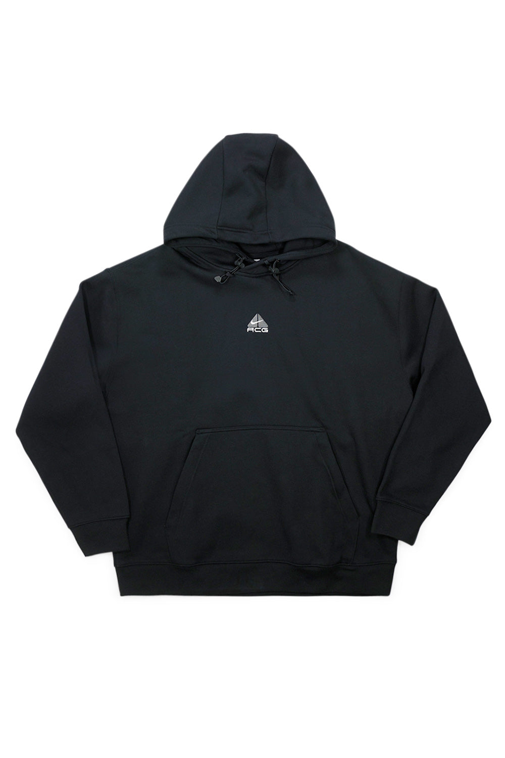 "Nike ACG Therma-FIT Fleece Hoodie – Vorderansicht in College Grey mit verstellbarer Kapuze"