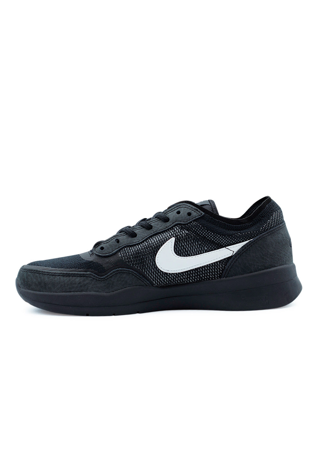Nike SB PS8 skate shoe side profile with white Swoosh, Flyknit mesh panels and performance-focused design built for board control and durability