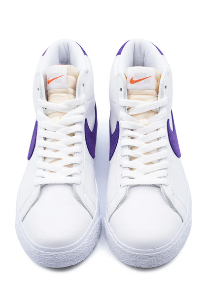 Nike SB Zoom Blazer Mid ISO Shoe (Orange Label)  White / Court Purple / White - BONKERS