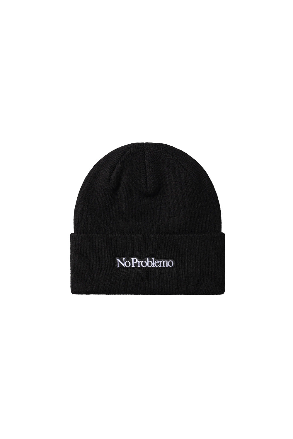 No Problemo Mini Problemo Beanie in Schwarz – Stylisches, schwarzes Beanie mit auffälligem Design, ideal für einen coolen Streetstyle-Look.