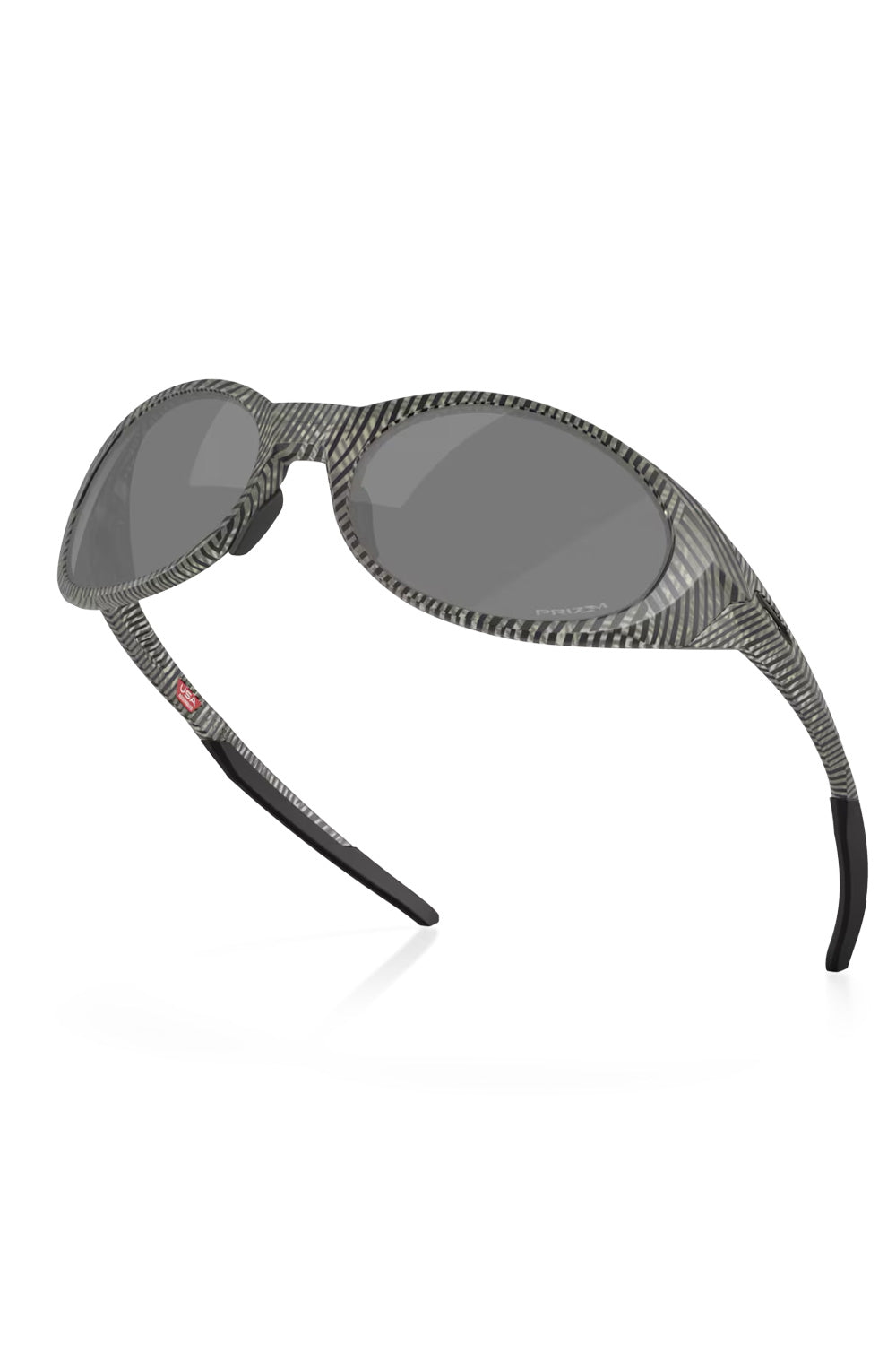 Dynamic angled view of the Oakley Eye Jacket Redux sunglasses highlighting the lightweight O-Matter frame and black Unobtainium nose pads.