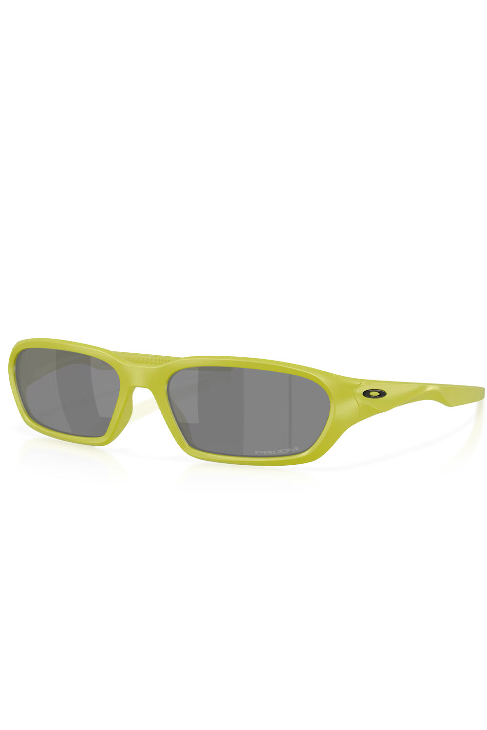 Three-quarter front view of the Oakley Terraforma sunglasses in Matte Cactus lime green with dark Prizm Black lenses.