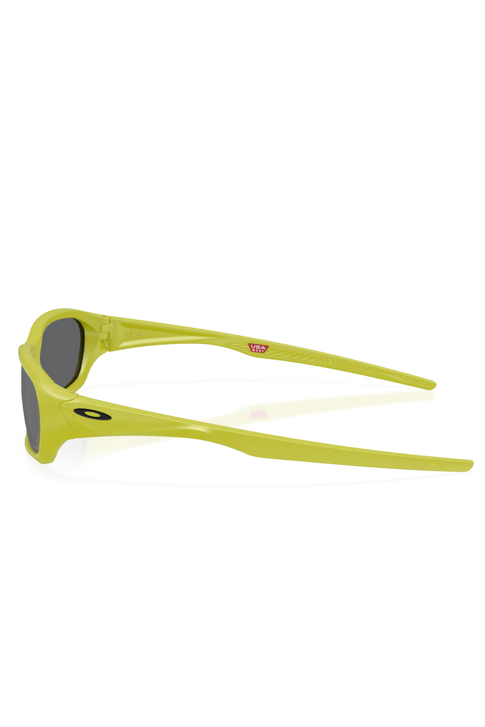 Side profile view of the Matte Cactus green O-Matter frame of the Oakley Terraforma sunglasses, displaying the temples and black Oakley ellipse logo.