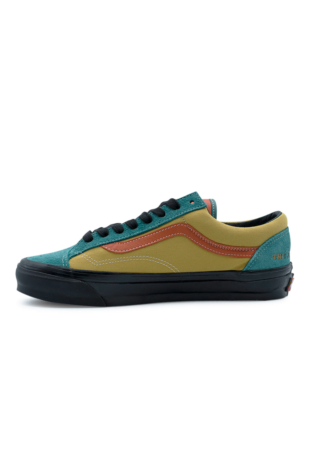 Lateral side image of Vans OTW Style 36 Mango Mojito sneaker showcasing durable canvas sidewalls, premium suede mudguard and classic vulcanized construction