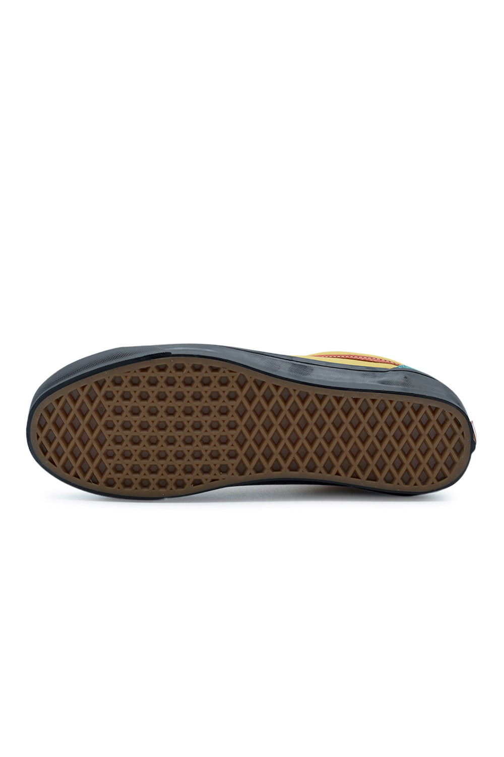 Bottom outsole detail of OTW By Vans x Julian Klincewicz Style 36 with iconic waffle tread grip for skateboarding traction and enhanced board control