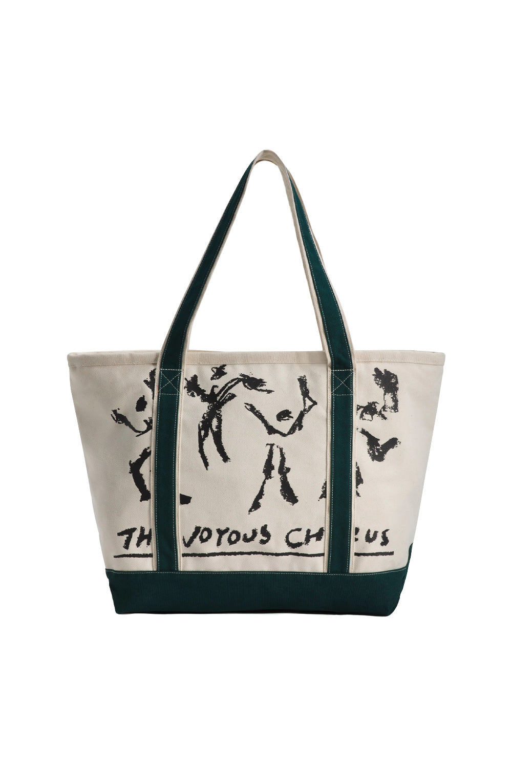 OTW by Vans x Julian Klincewicz canvas tote bag in Natural with Joyous Chorus graphic print, heavy-duty cotton construction and dark green reinforced handles