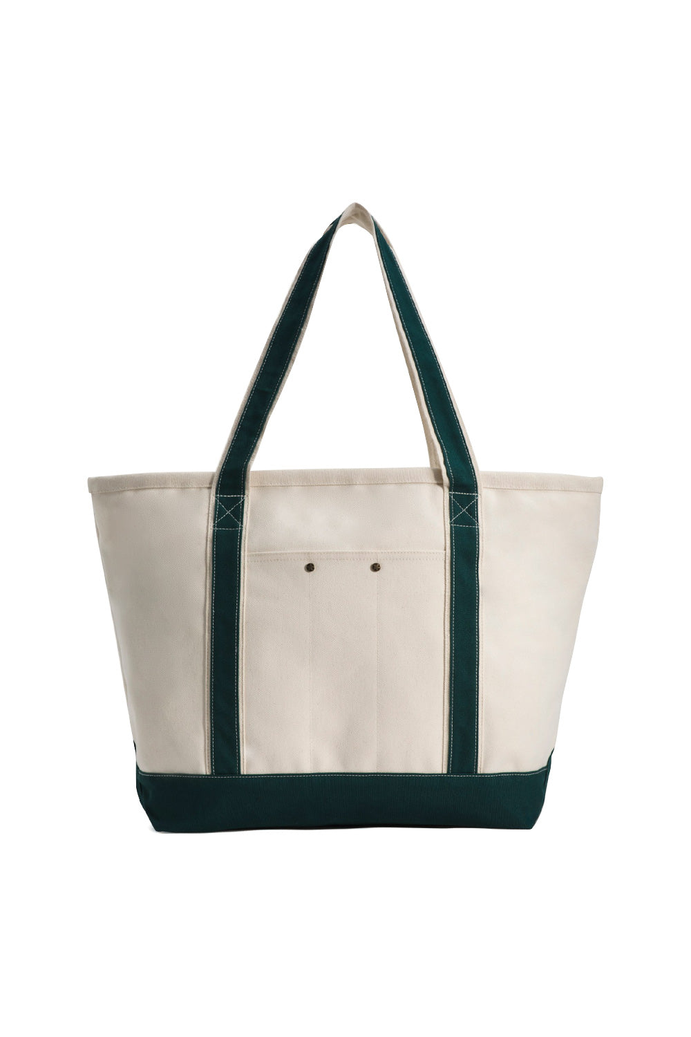 Back side of OTW by Vans x Julian Klincewicz tote bag featuring durable heavyweight canvas, utility-inspired rear pocket with decorative studs and premium skate lifestyle design