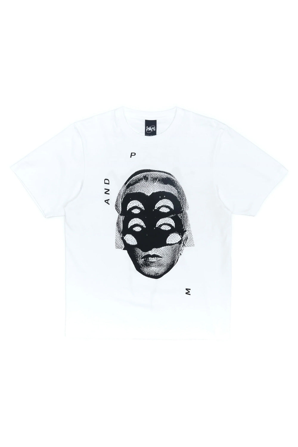 "Perks and Mini POAM T-Shirt in Weiß – lässiges Unisex-Shirt mit auffälligem Grafik-Print auf der Vorderseite"