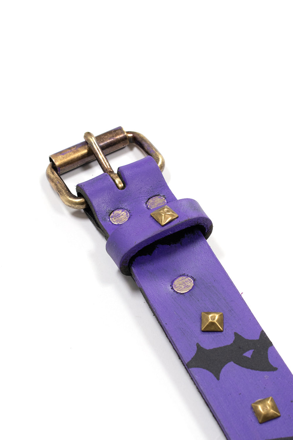 Lila Personal Joint Studded Leather Belt – hochwertiger Leder-Gürtel mit trendigen Nieten, ideal für einen rebellischen Streetstyle