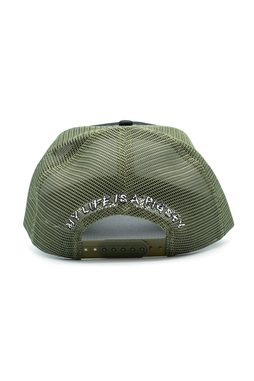 "Schwarze Pigsty Trucker Cap – Bequeme und modische Kappe mit Logo-Print"