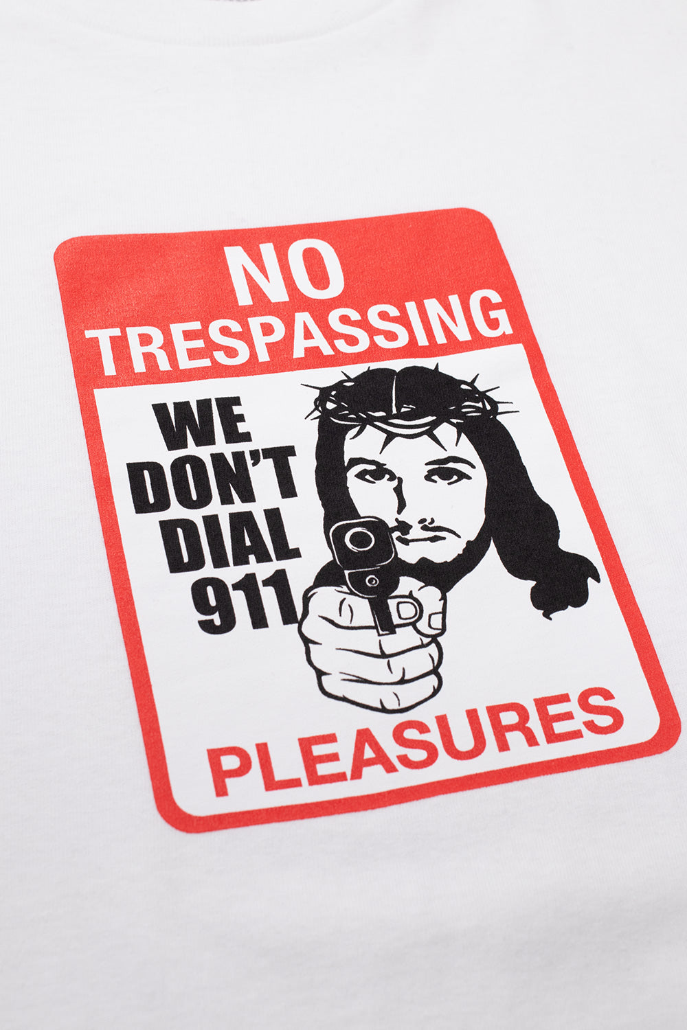 Pleasures Trespass T-Shirt White - BONKERS