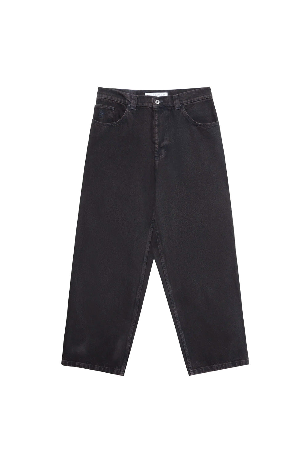 Vorderansicht der Polar Skate Co. Big Boy Pants Brown Blue – weite Denim-Hose mit klassischem 5-Pocket-Design und markanter Farbgebung