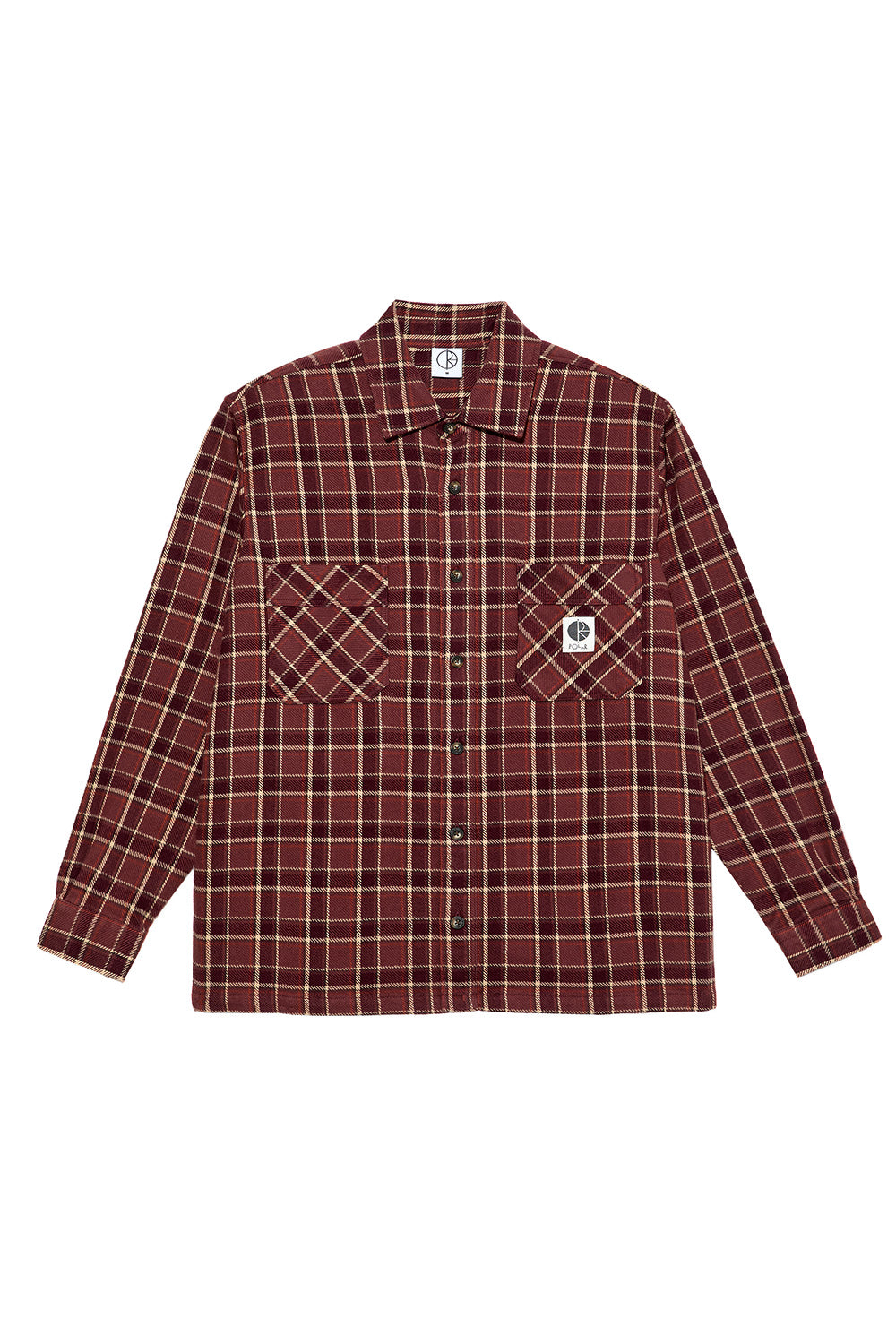 Polar Skate Co. Mike LS Shirt Oxblood Check - BONKERS