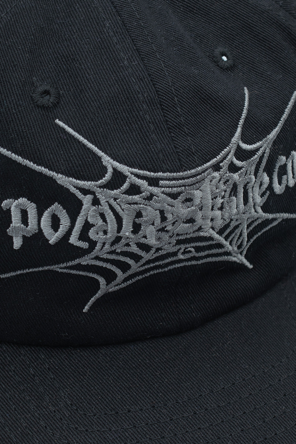 Polar Skate Co. Spiderweb 6 Panel Cap Black - BONKERS
