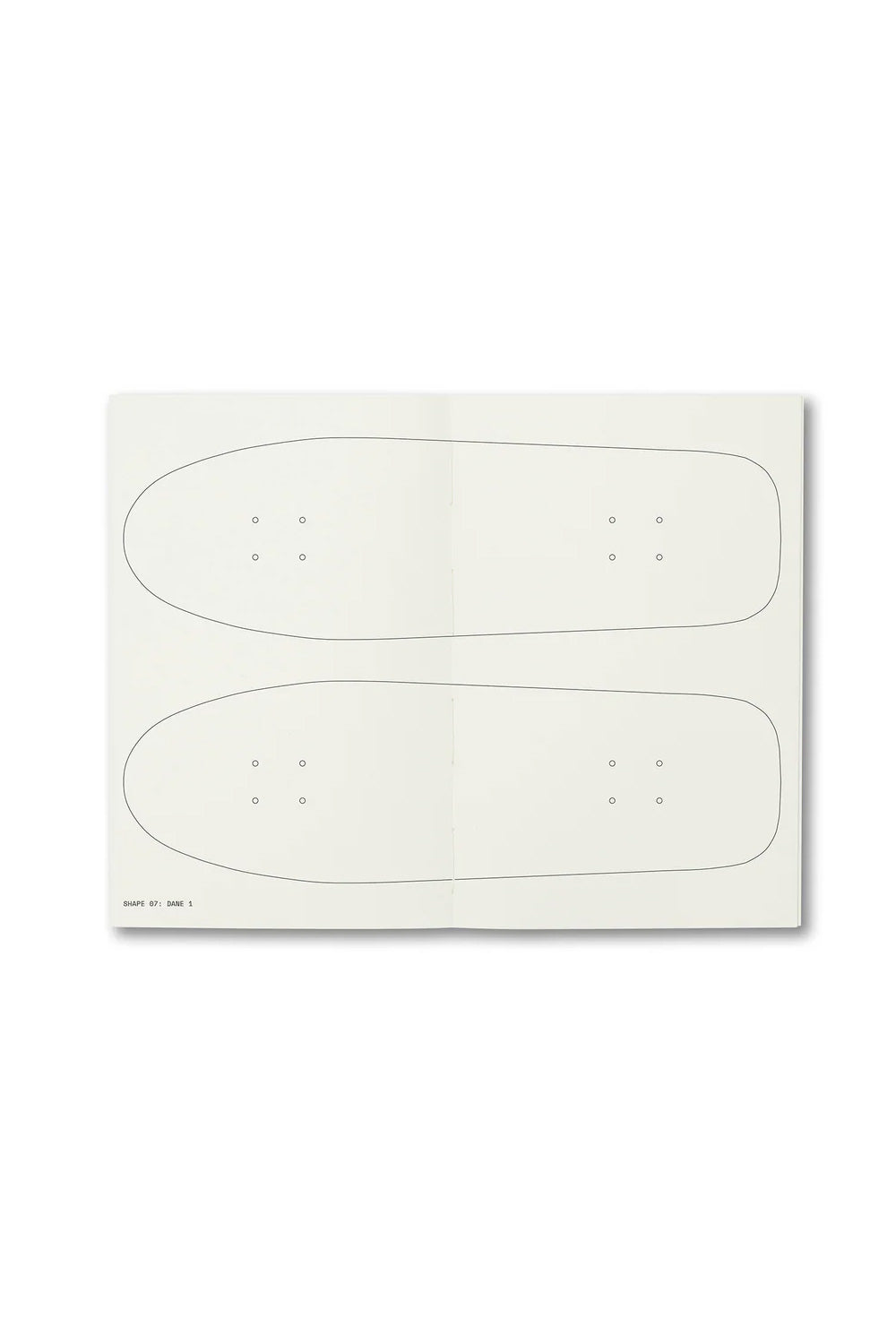 Detailaufnahme einer Seite des Polar Skate Co. Deck Books mit Nahaufnahme einer Skateboard-Illustration