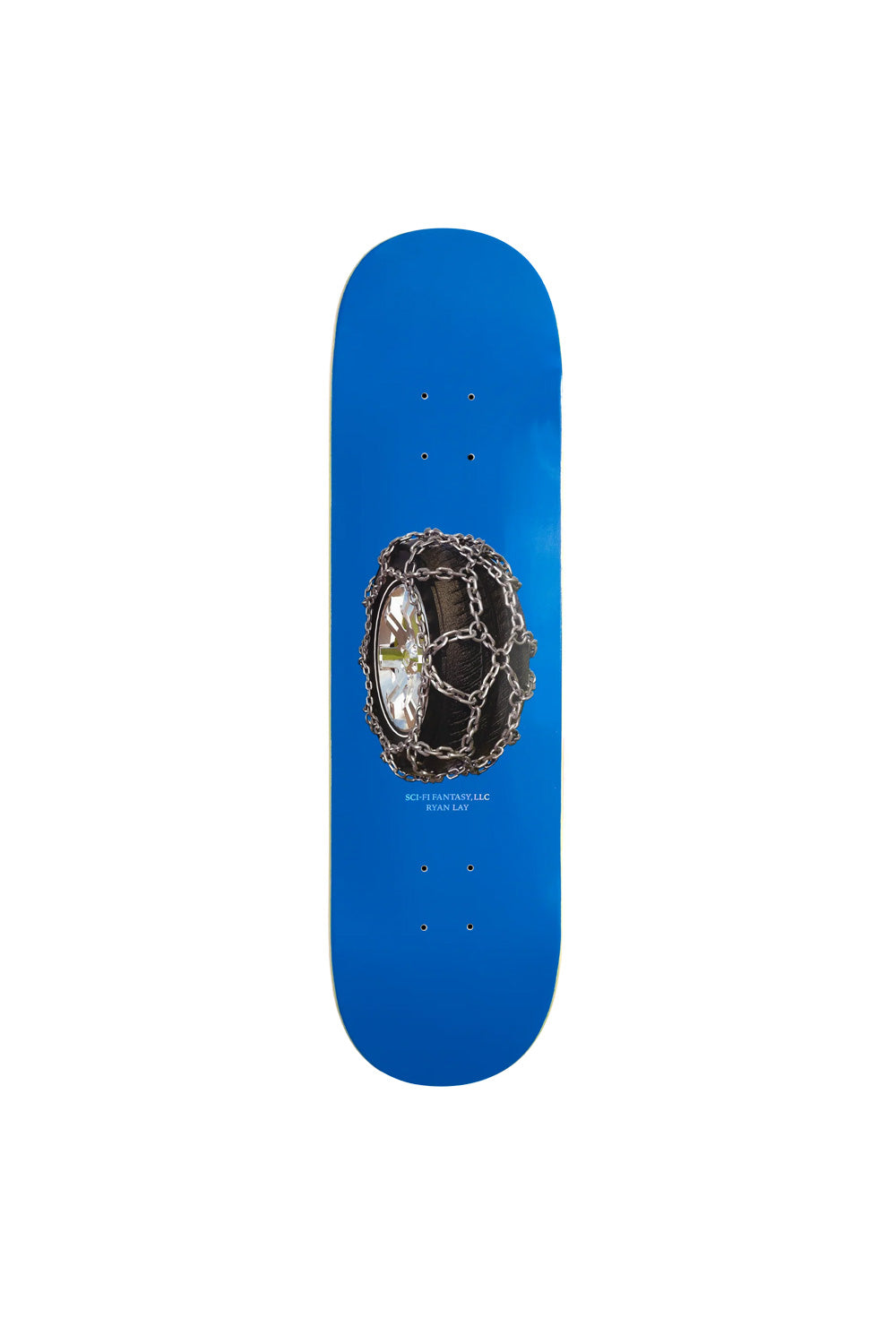 Frontalansicht des Sci-Fi Fantasy Ryan Lay Tire Chain Skateboard-Decks in 8,38 Zoll